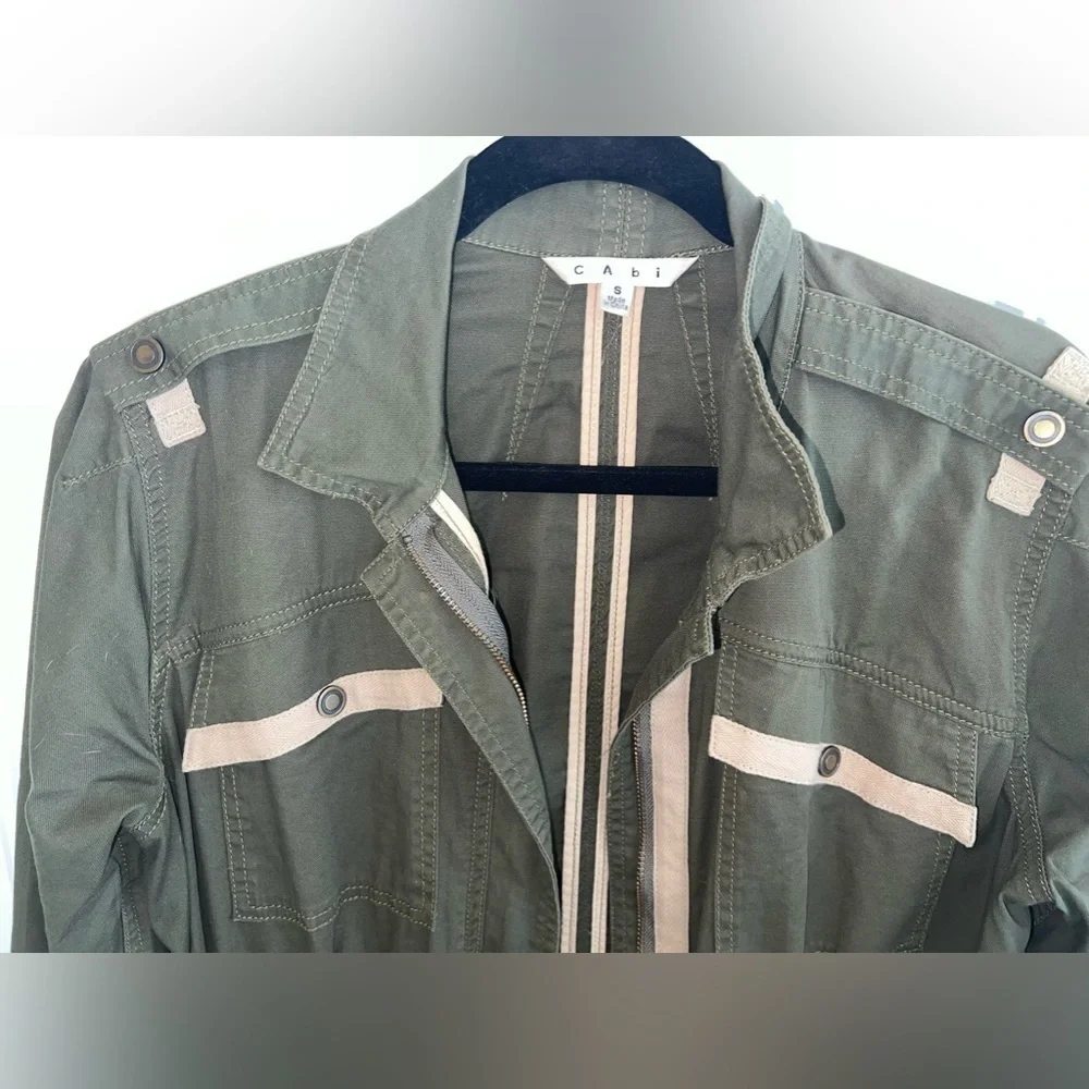 Cabi Anorak Zip Jacket Army Green Olive Women’s Classic Fall Light Coat